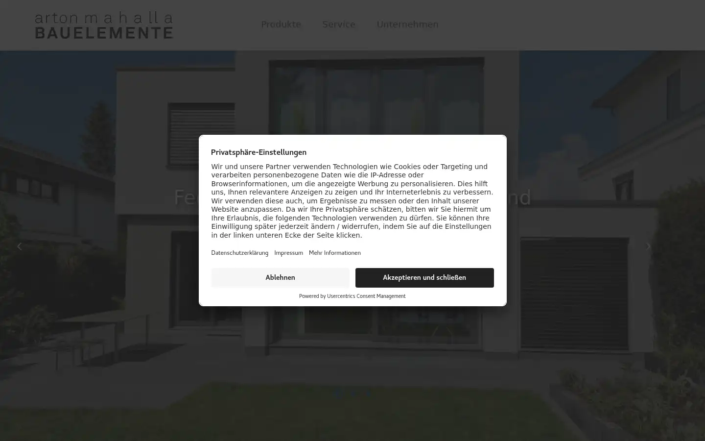 Screenshot of mahalla-bauelemente.com