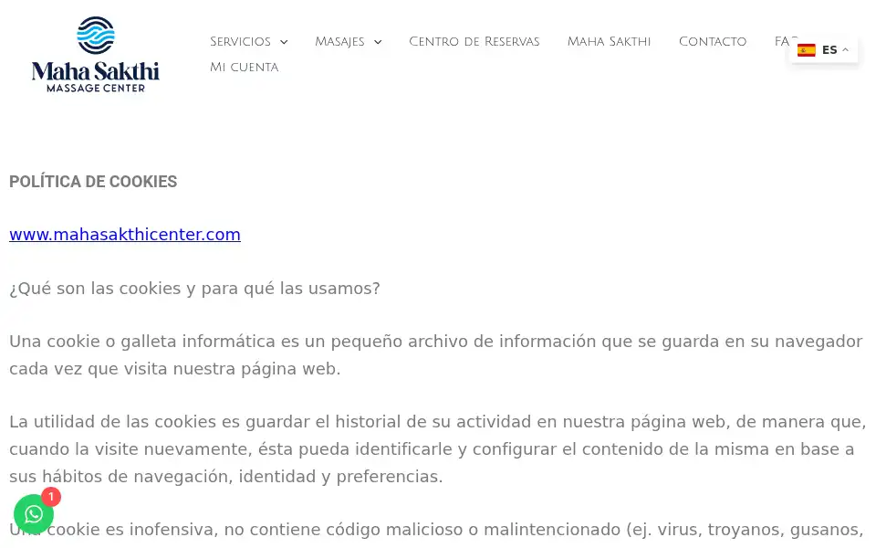 Screenshot of mahasakthicenter.com