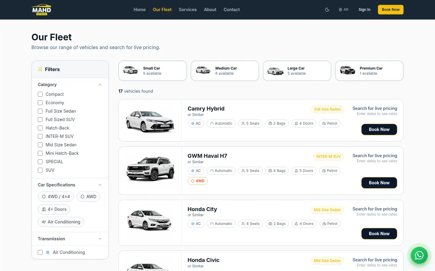 Screenshot of mahdcars.com