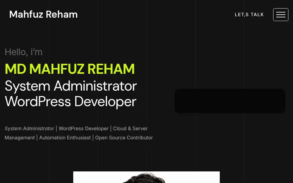 Screenshot of mahfuzreham.com