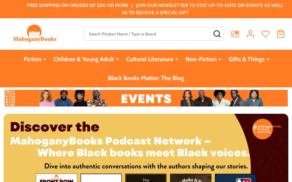 Screenshot of mahoganybooks.com