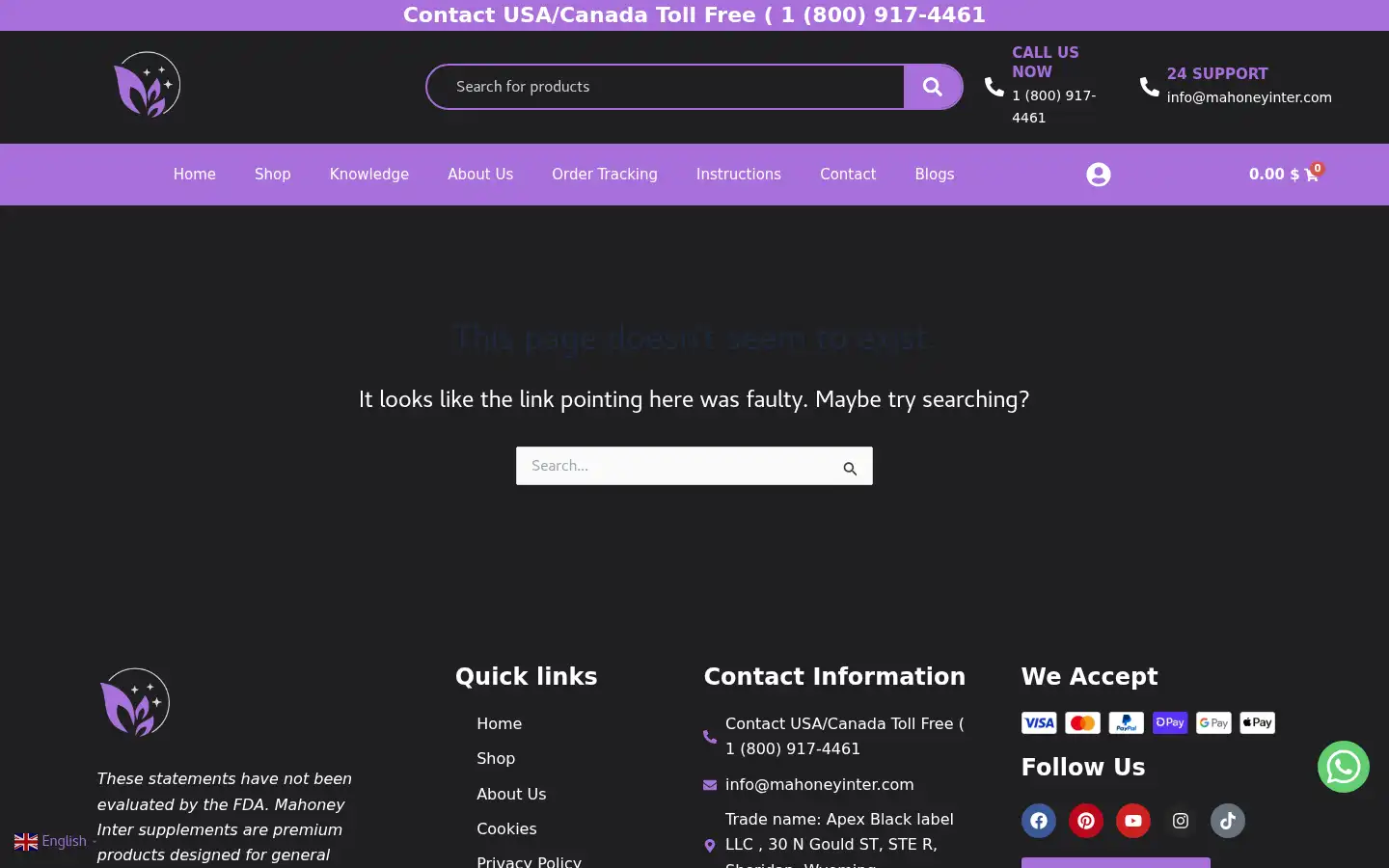 Screenshot of mahoneyinter.com
