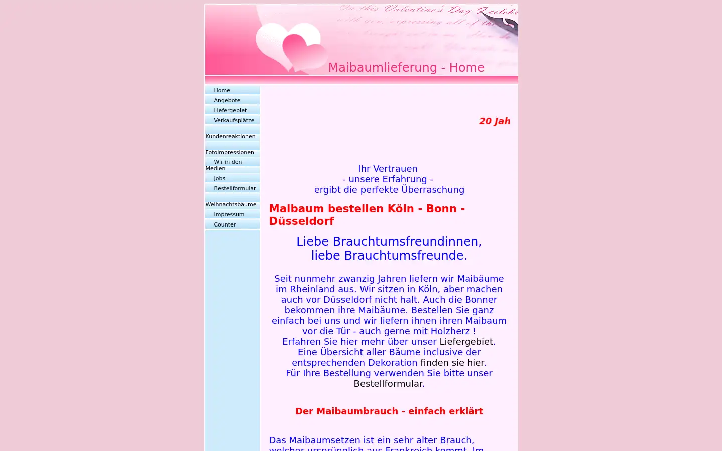 Screenshot of maibaumlieferung.net