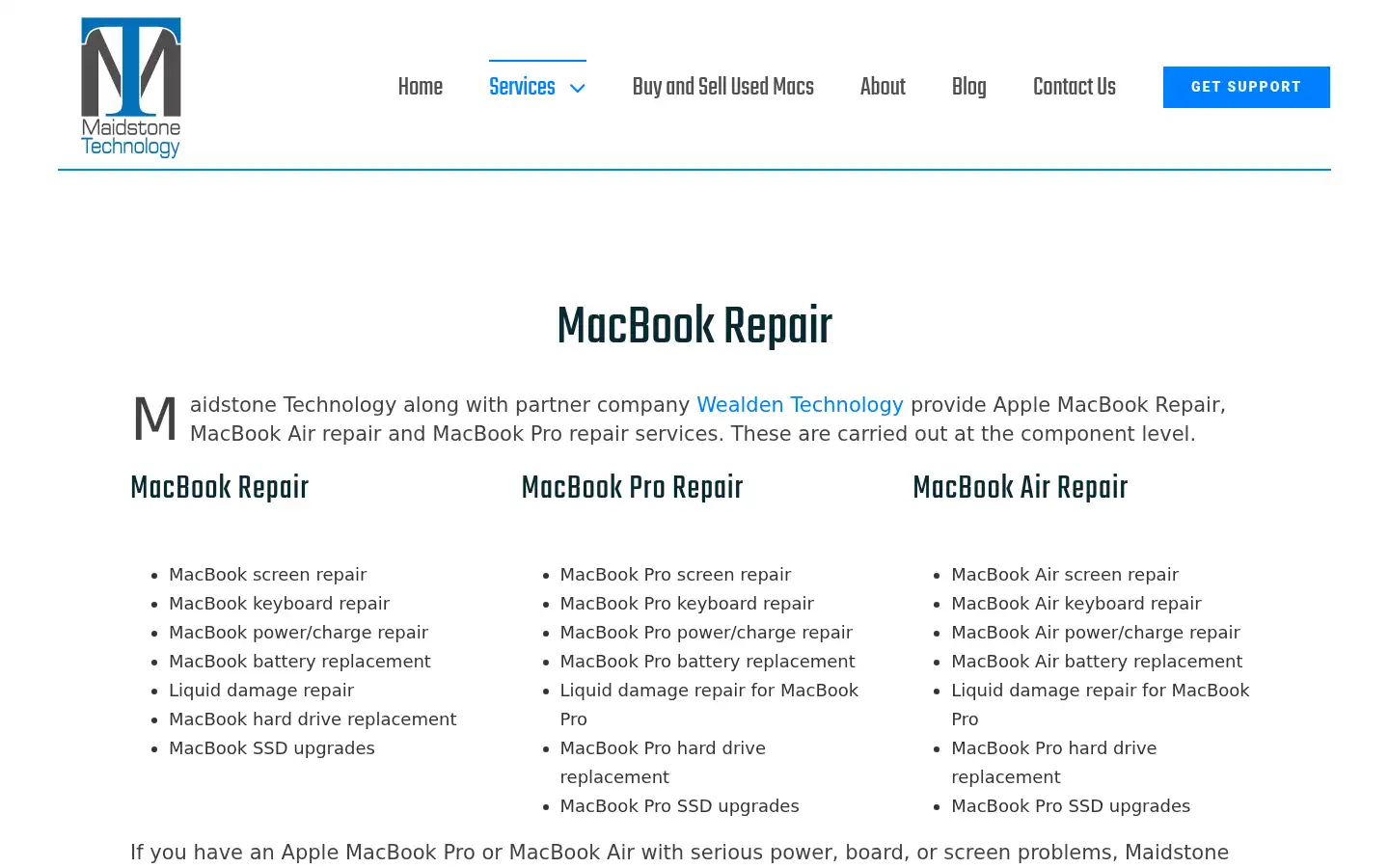 Screenshot of maidstonetechnology.co.uk