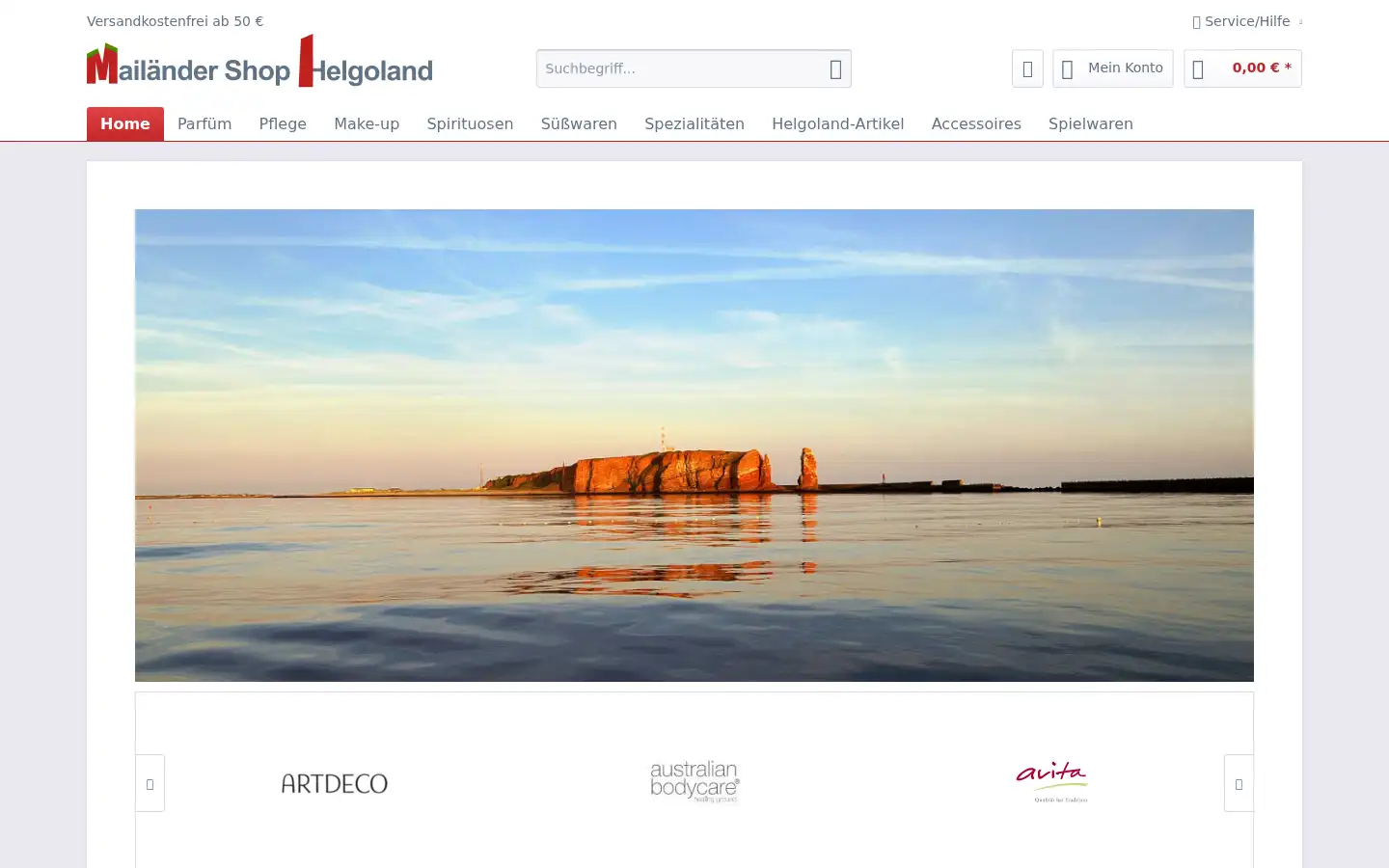 Screenshot of mailaender-shop-helgoland.de