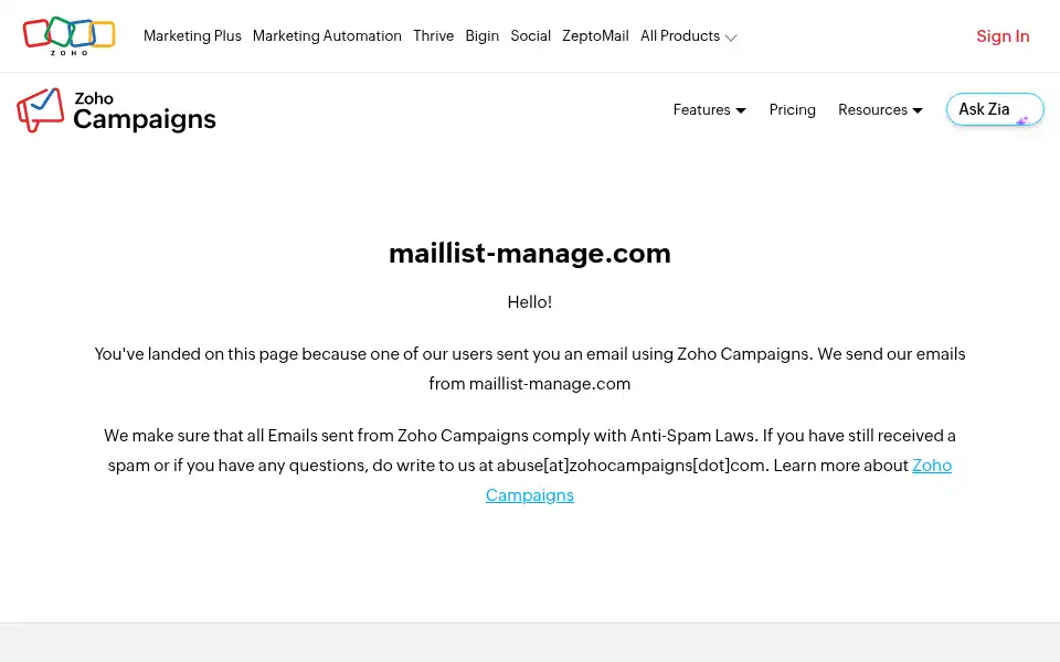 Screenshot of maillist-manage.com