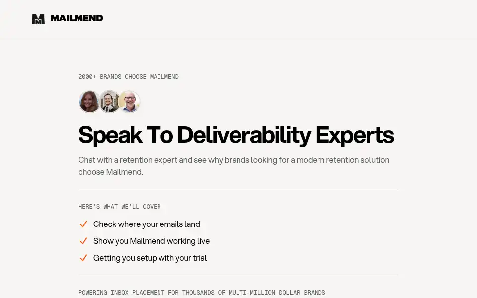 Screenshot of mailmend.io