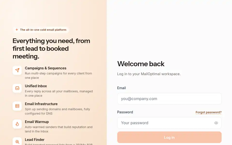 Screenshot of mailoptimal.com