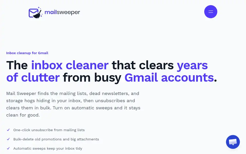 Screenshot of mailsweeper.co