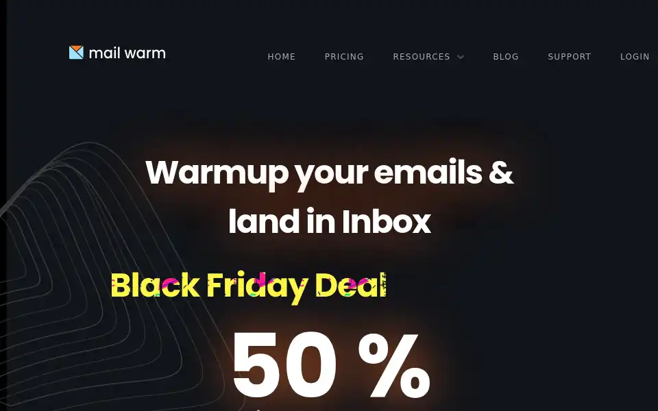 Screenshot of mailwarm.io