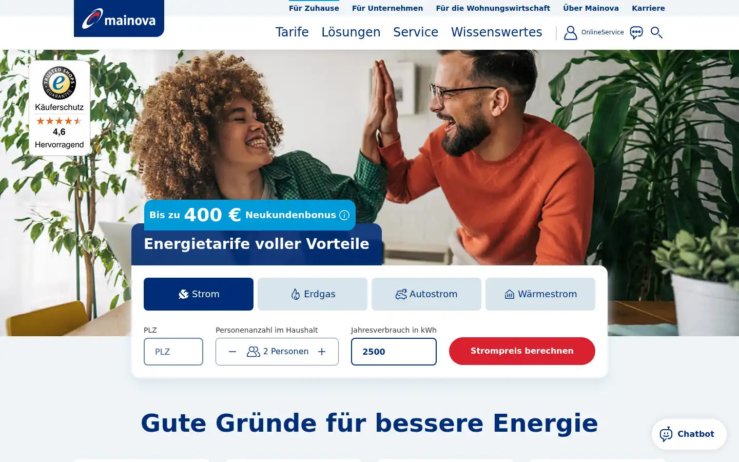 Screenshot of mainova.de