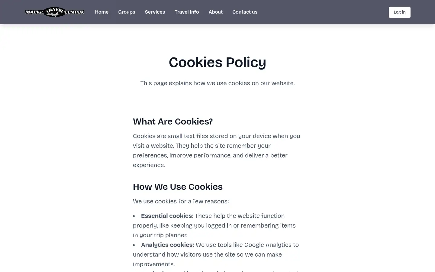 Screenshot of mainsttravel.com