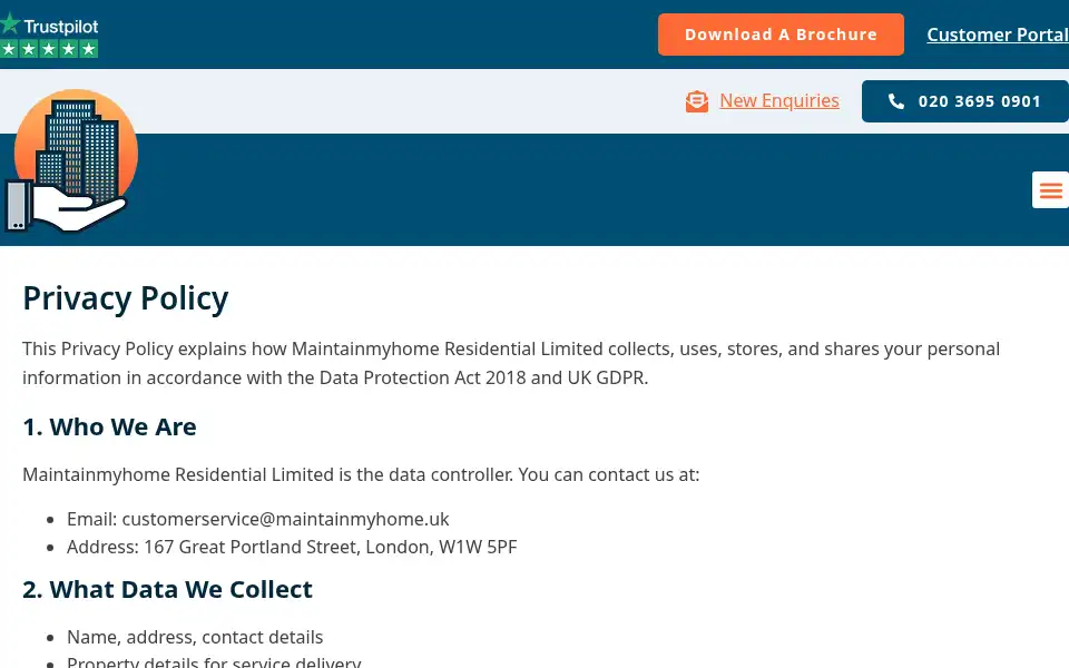 Screenshot of maintainmyhome.uk