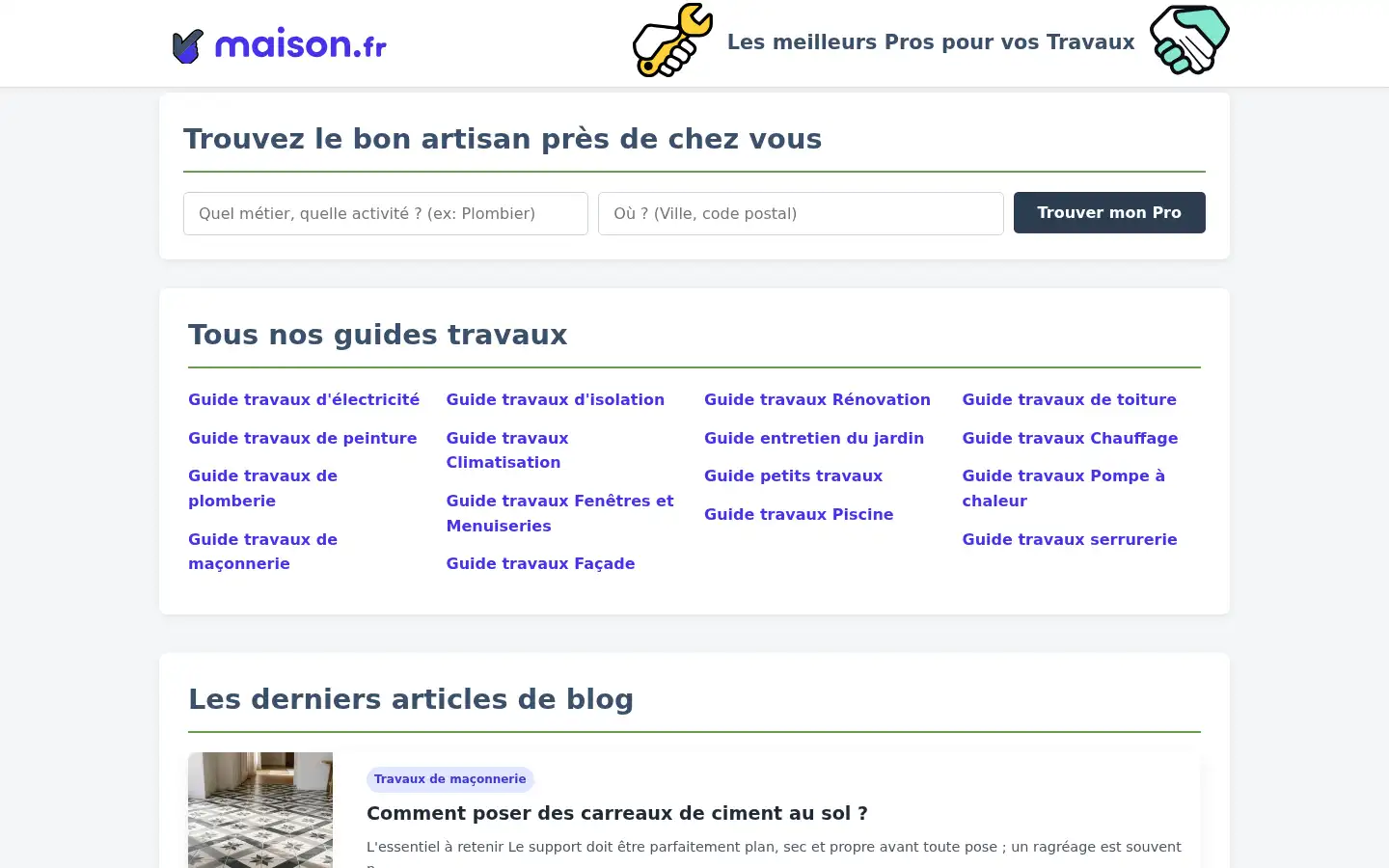 Screenshot of maison.fr