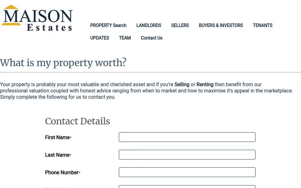 Screenshot of maisonestates.co.uk