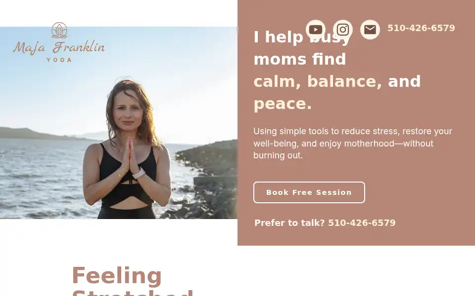 Screenshot of majafranklinyoga.com