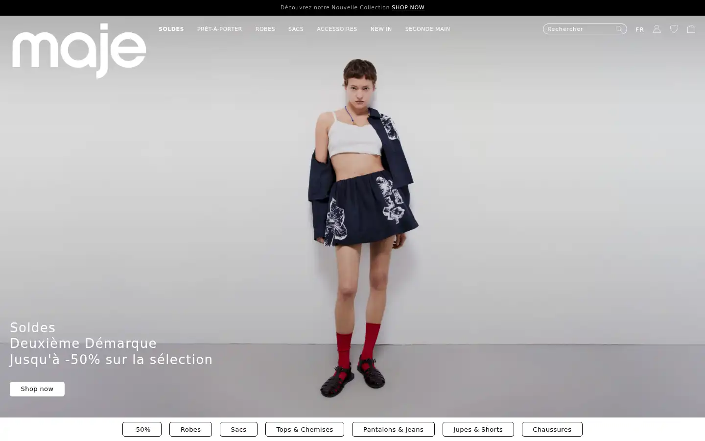 Screenshot of maje.com