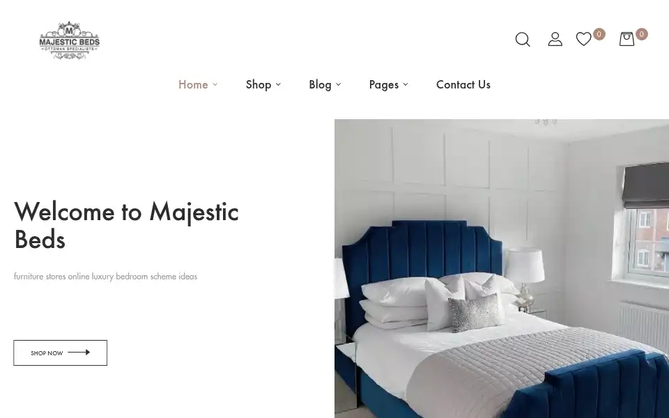 Screenshot of majesticbeds.co.uk