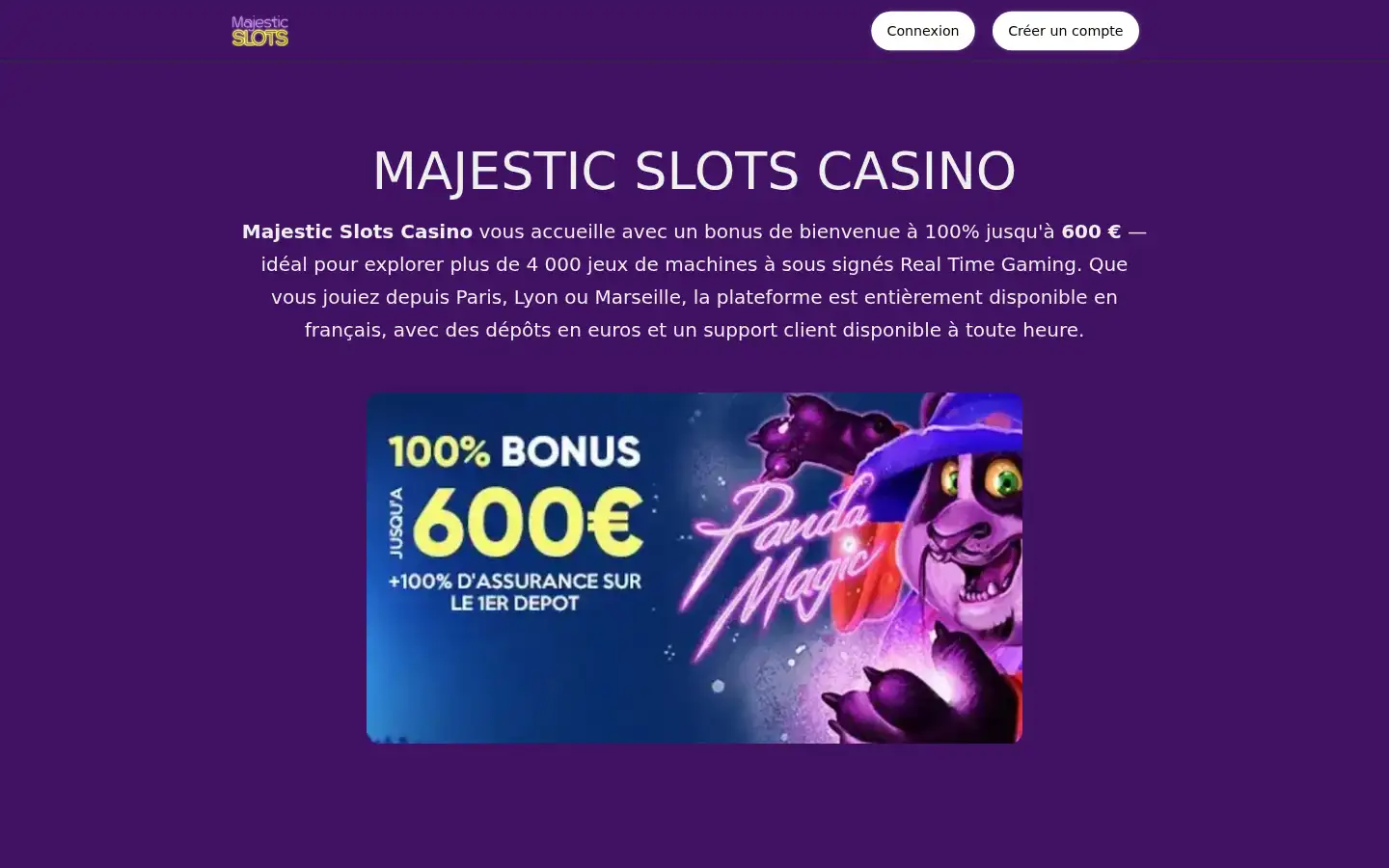 Screenshot of majesticslotsavis.com