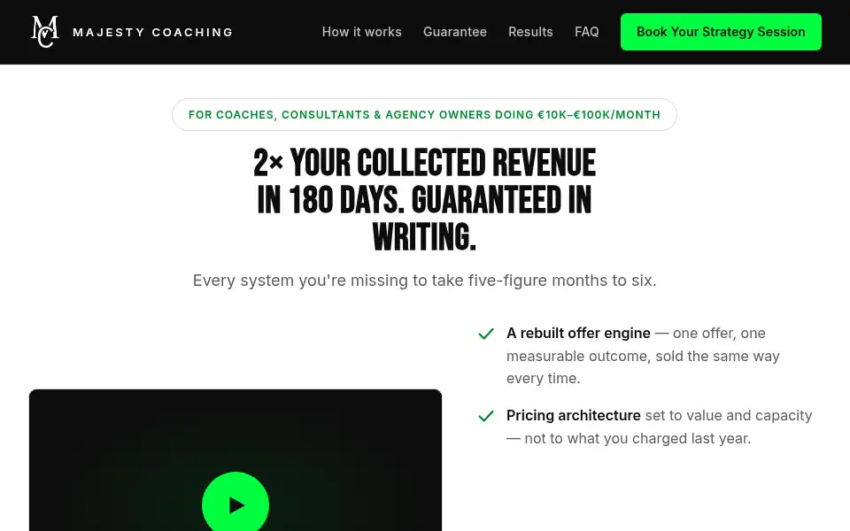 Screenshot of majesty-coaching.com