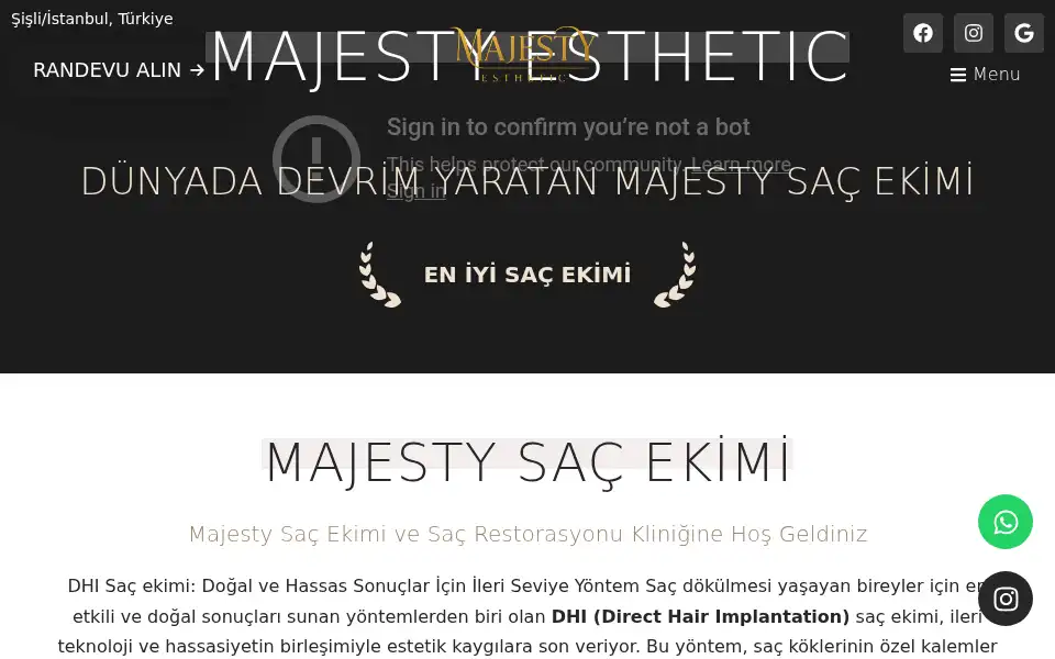 Screenshot of majestyesthetic.com