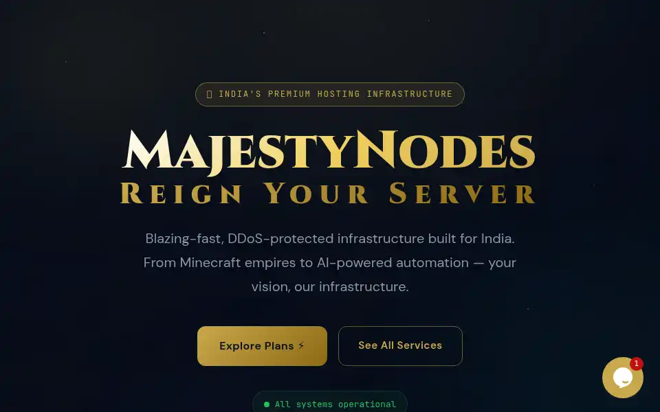 Screenshot of majestynodes.com