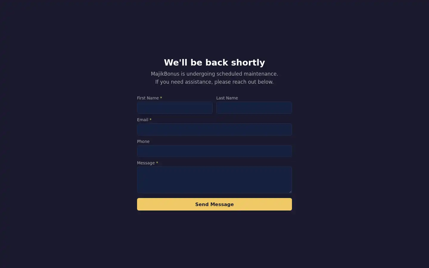 Screenshot of majikbonus.org