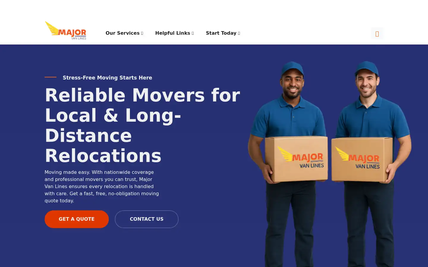 Screenshot of major-vanlines.com