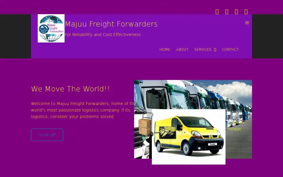 Screenshot of majuufreightforwarders.com