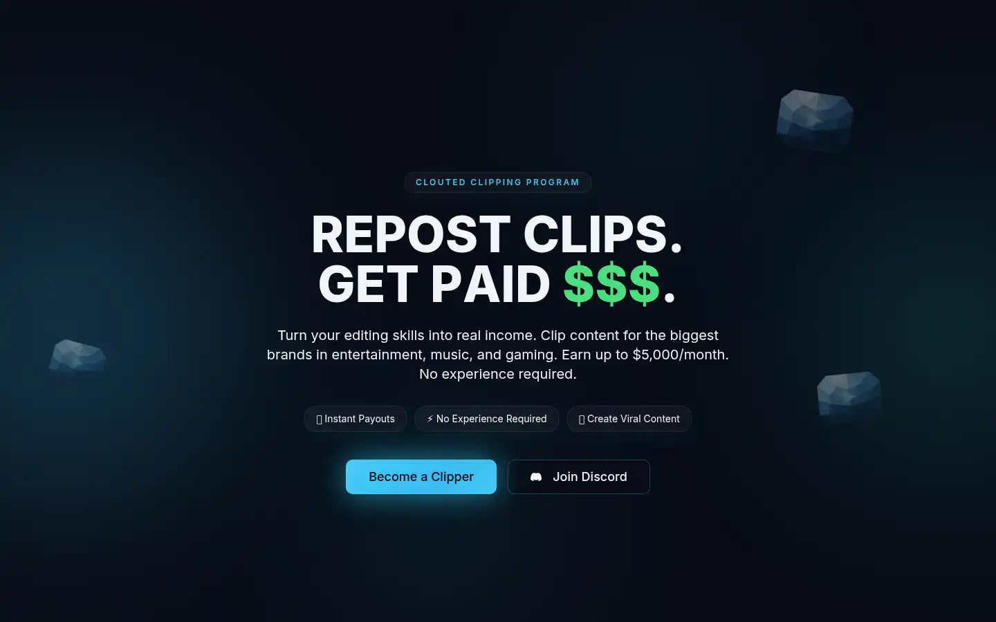 Screenshot of makeclout.com