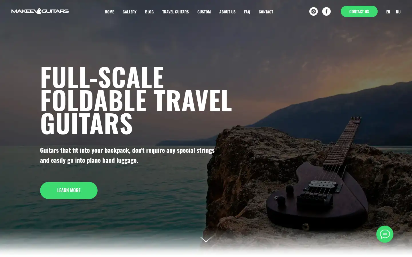 Screenshot of makeevguitars.com