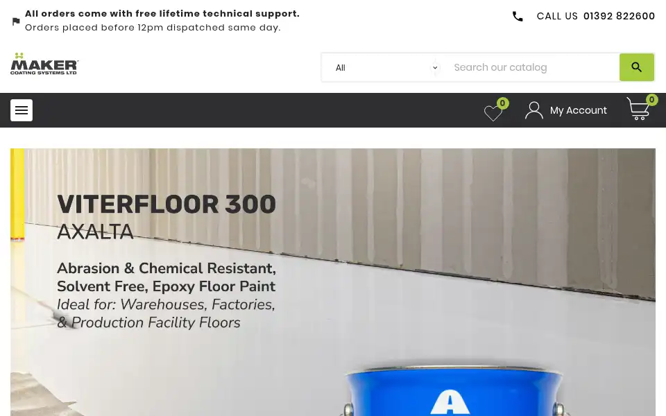 Screenshot of makercoating.com
