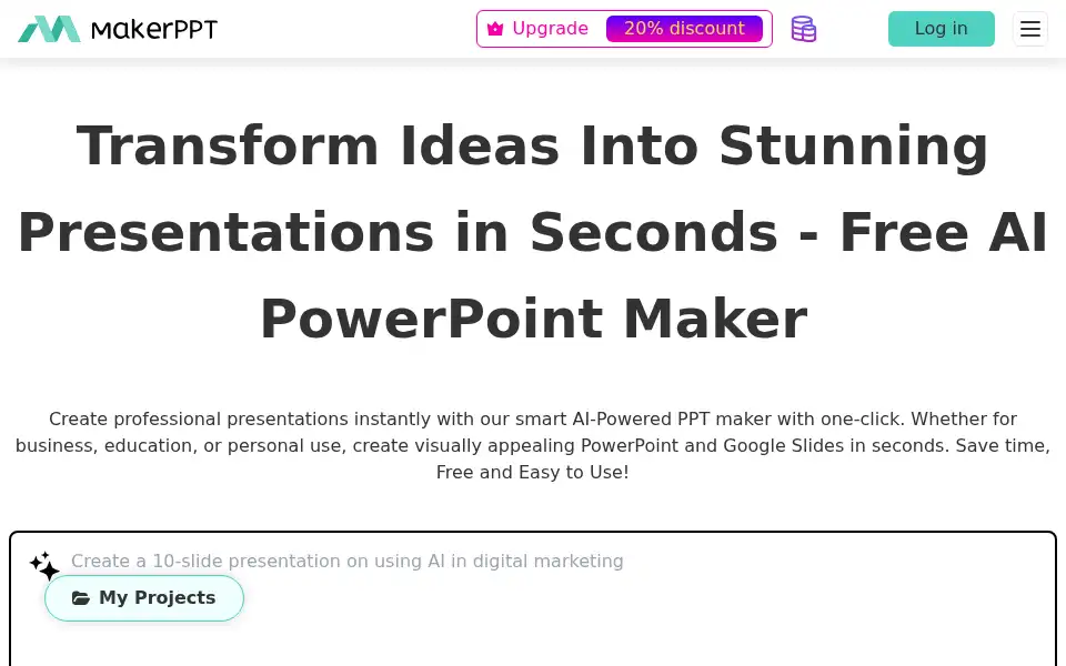 Screenshot of makerppt.com