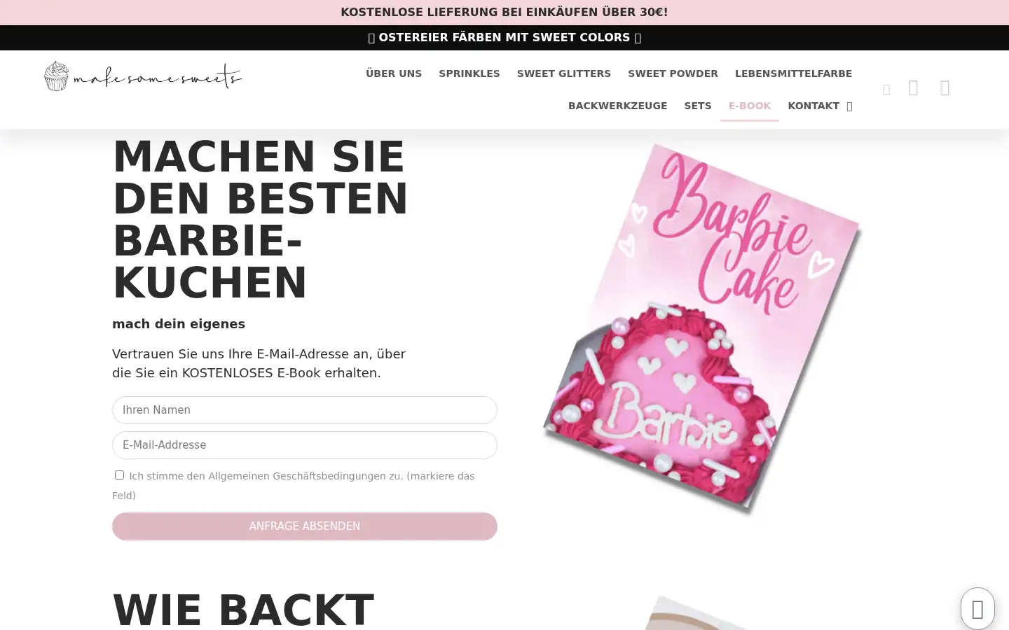 Screenshot of makesomesweets.de