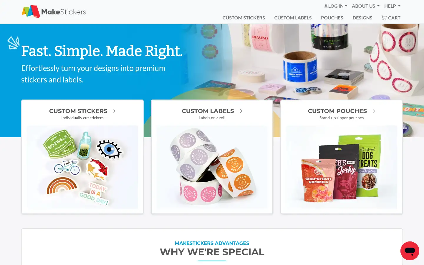 Screenshot of makestickers.com