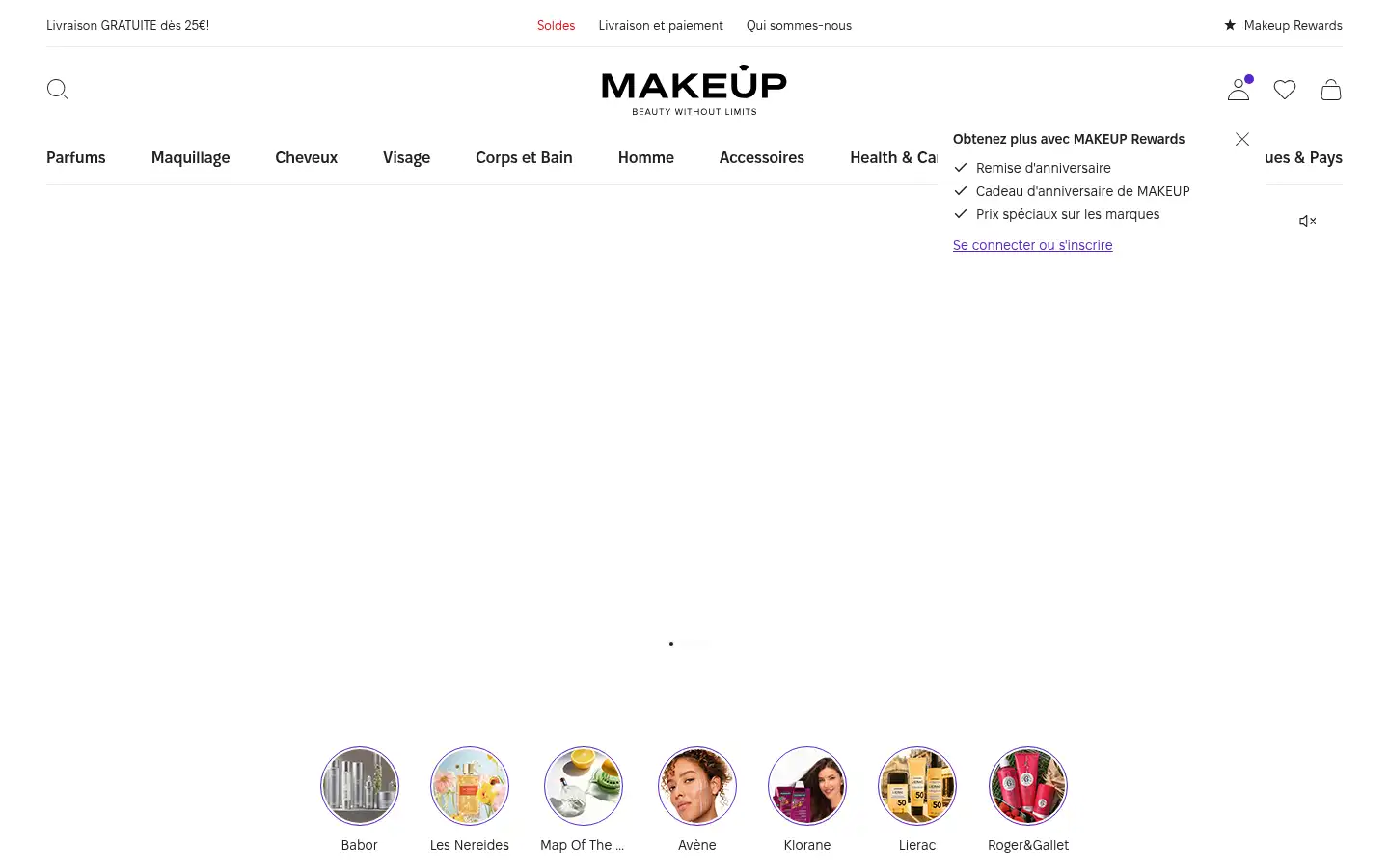 Screenshot of makeup.fr