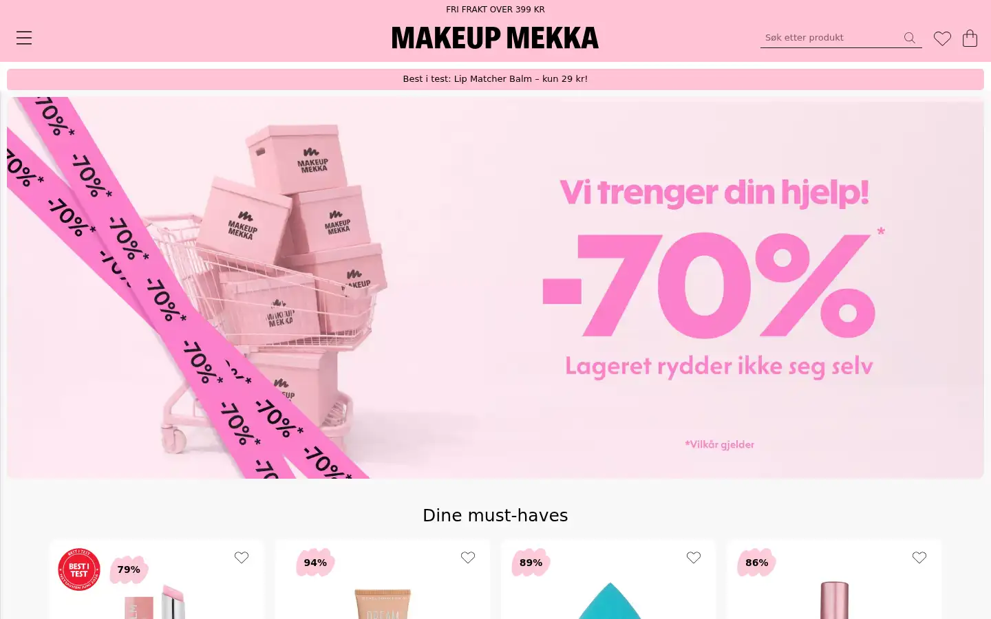 Screenshot of makeupmekka.no
