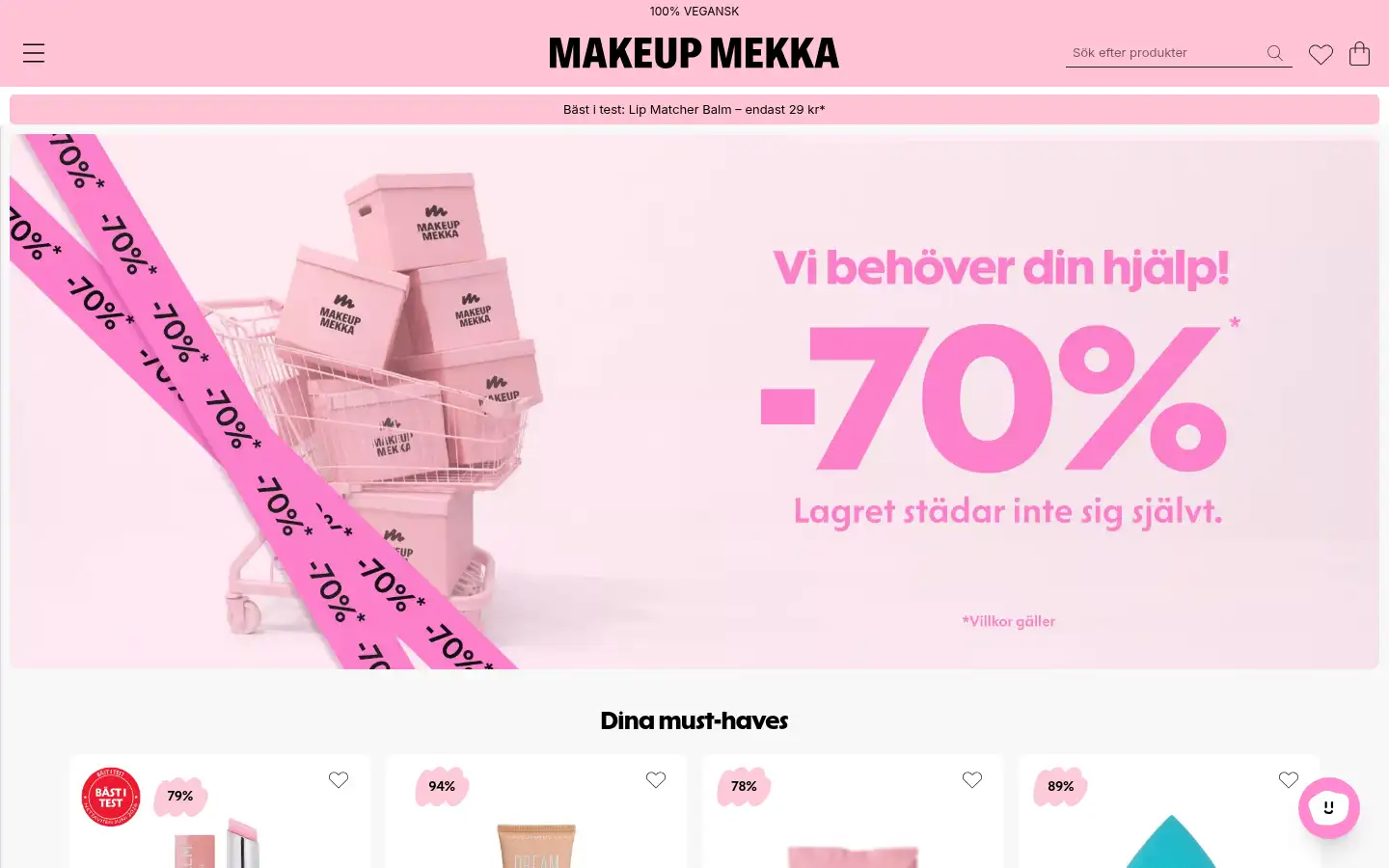 Screenshot of makeupmekka.se