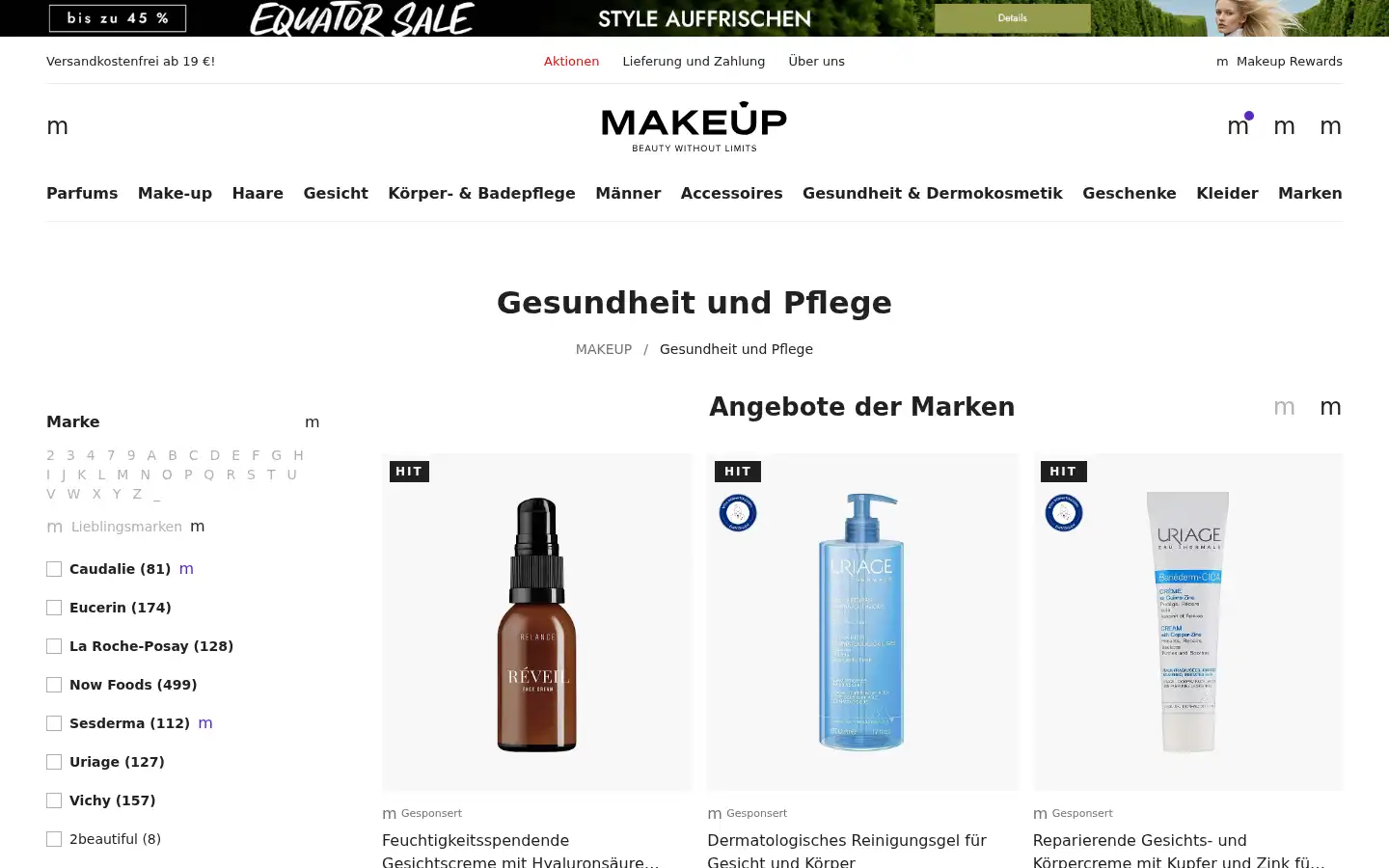 Screenshot of makeupstore.at