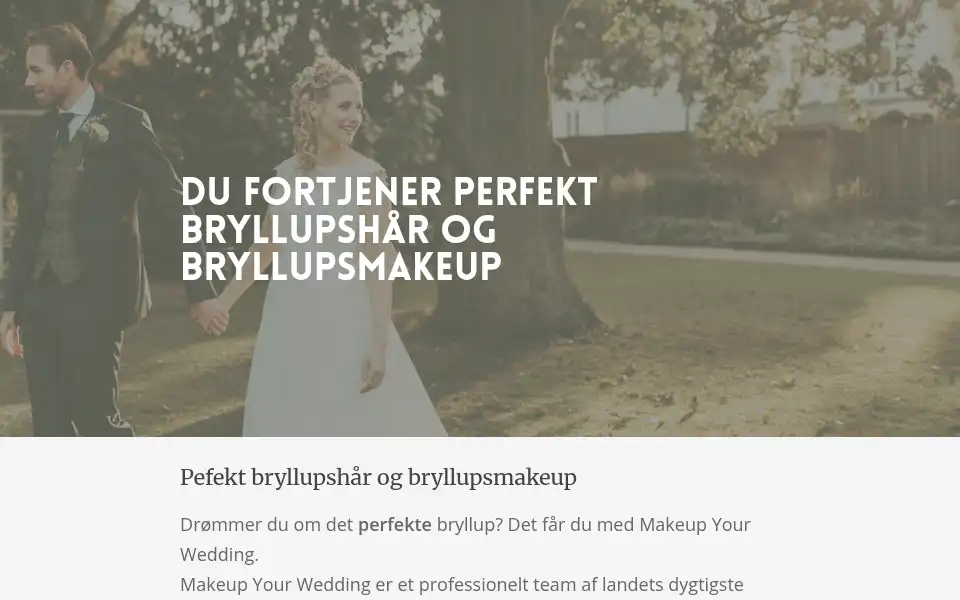 Screenshot of makeupyourwedding.dk
