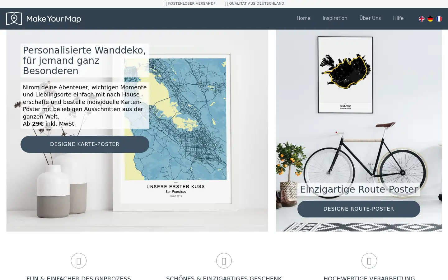 Screenshot of makeyourmap.de