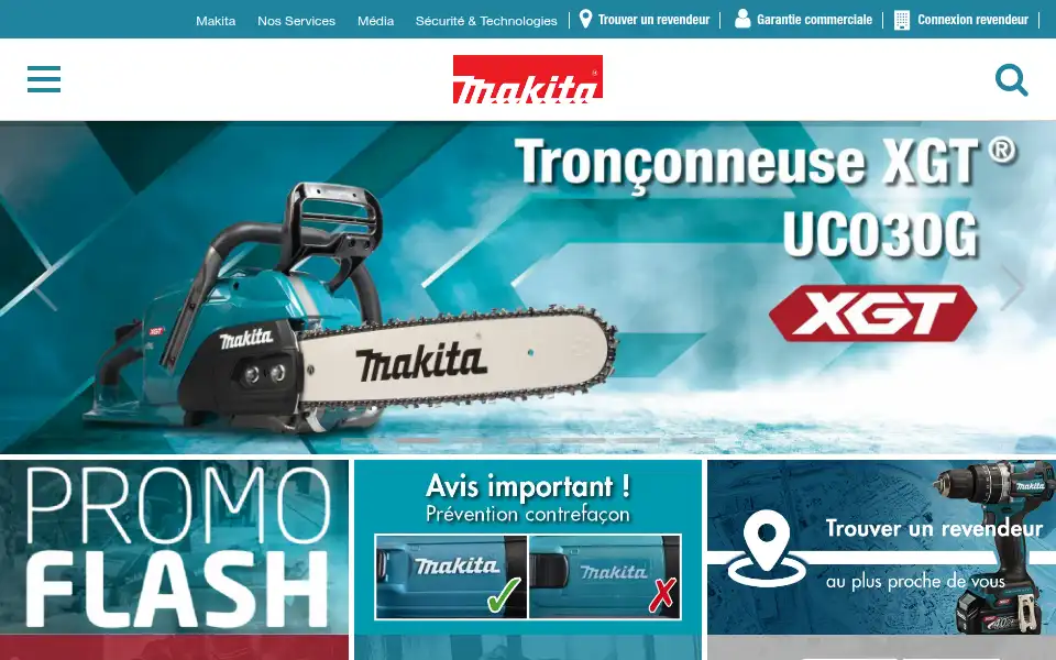 Screenshot of makita.fr
