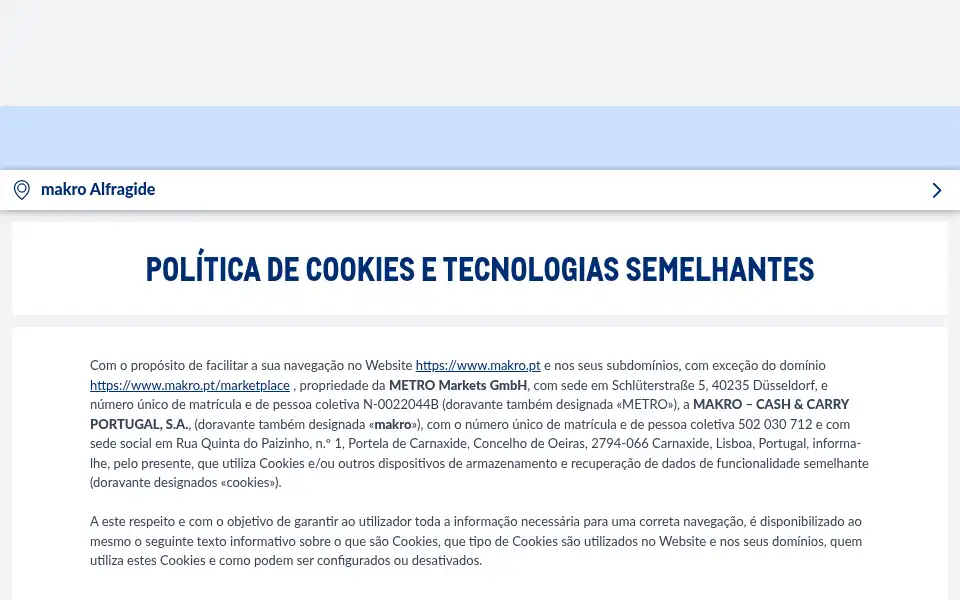 Screenshot of makro.pt
