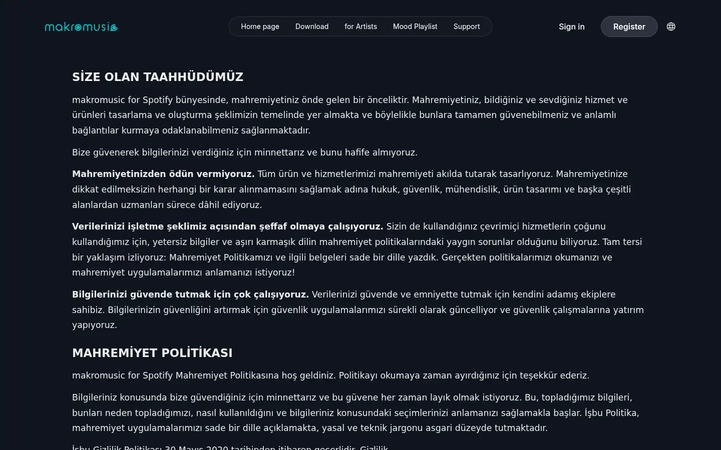 Screenshot of makromusic.com