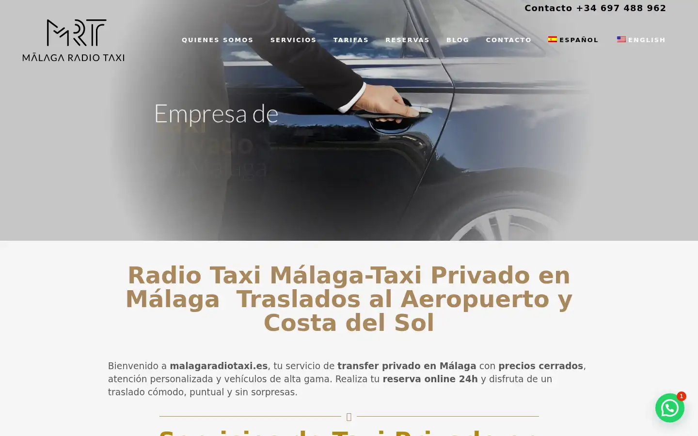 Screenshot of malagaradiotaxi.es