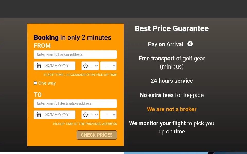 Screenshot of malagatransfer.co.uk