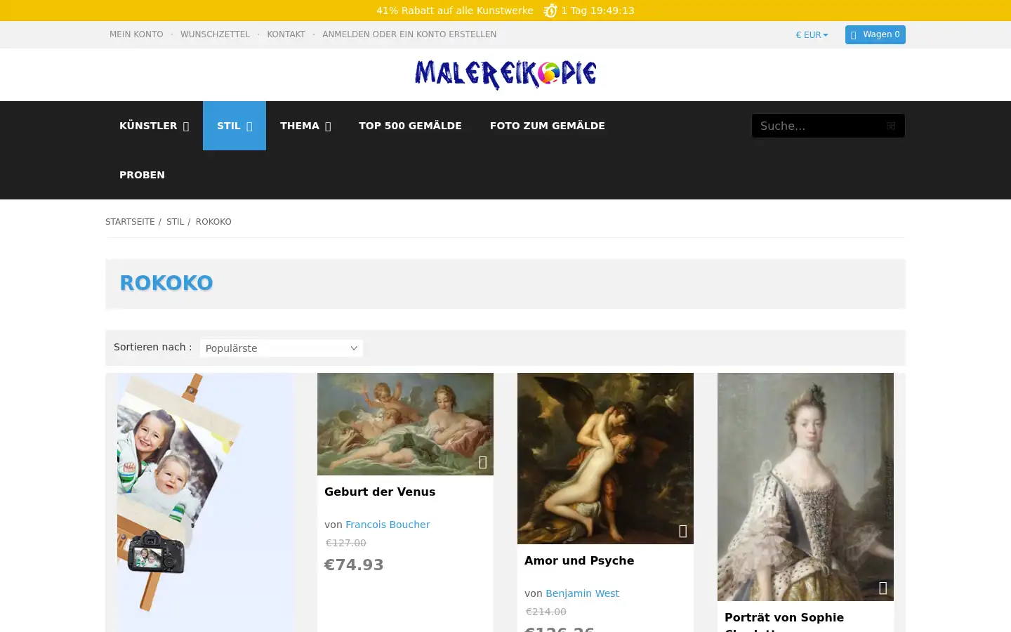 Screenshot of malereikopie.de