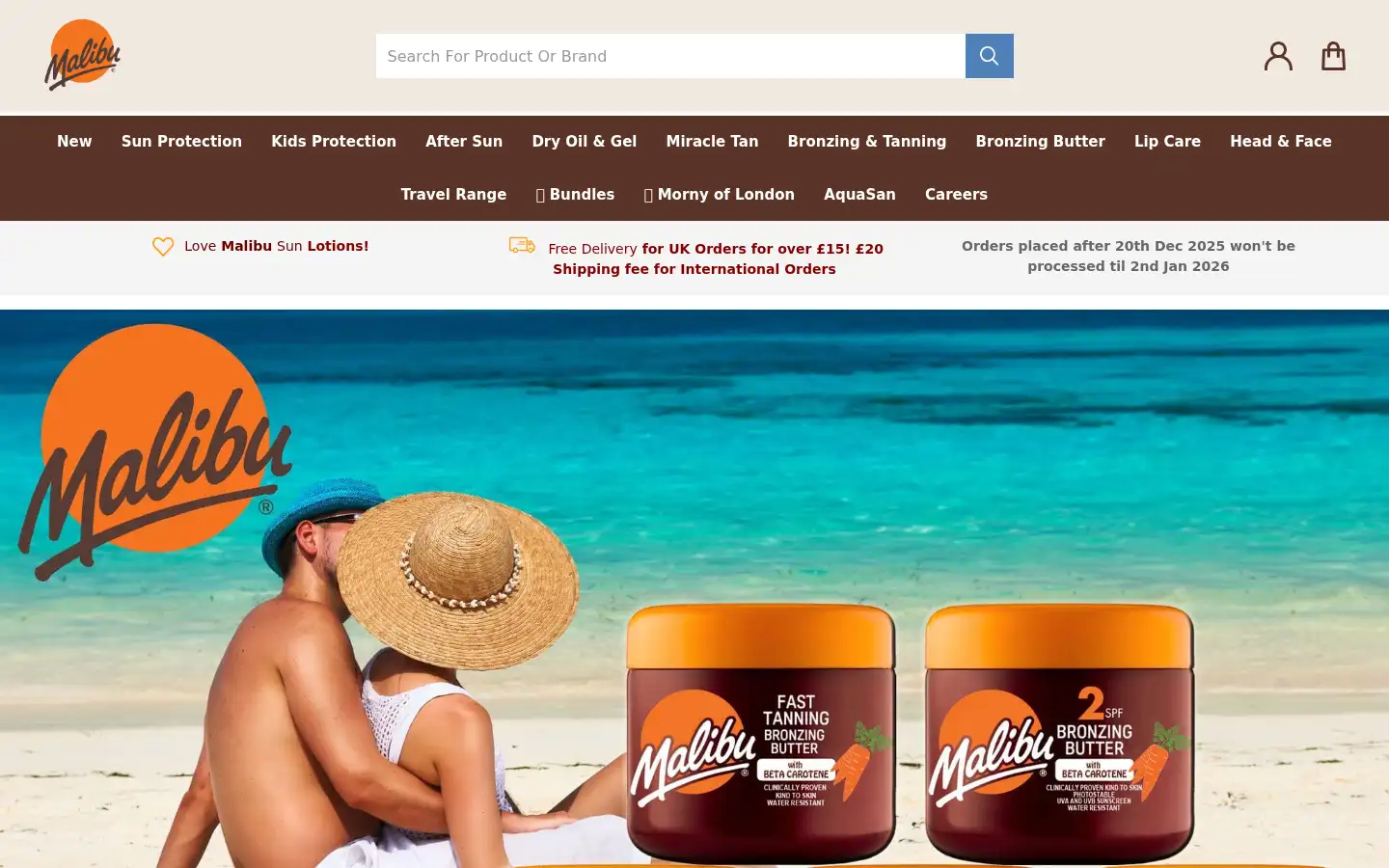 Screenshot of malibusun.com