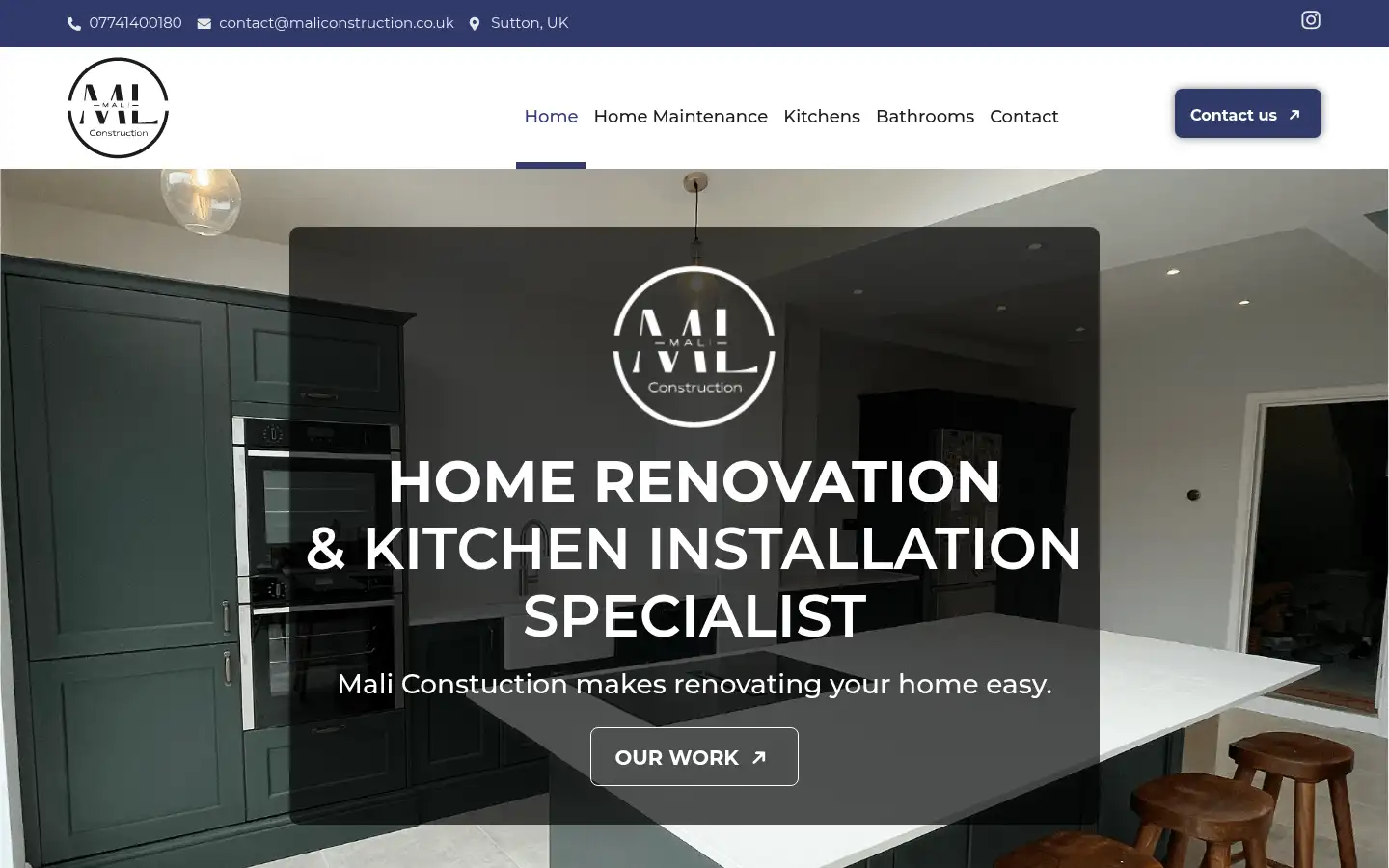 Screenshot of maliconstruction.co.uk
