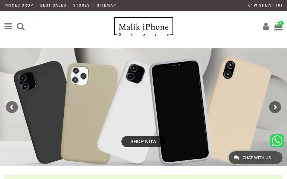 Screenshot of malikiphonestore.com